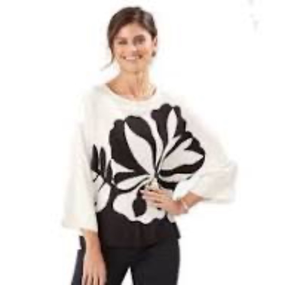 Tommy Bahama | Hibiscus Hideaway Sweater | Coconut | Size Small P - Picture 2 of 7